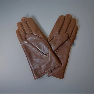 Ralph Lauren Quilted Leather Driving Gloves Ladies Large Brown Lined NWT